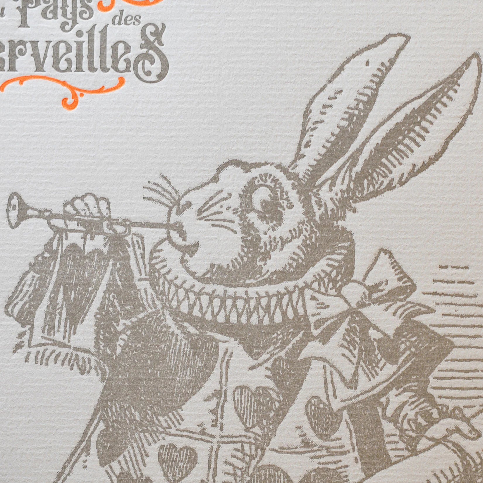 White Rabbit With A Trumpet Print (A4)