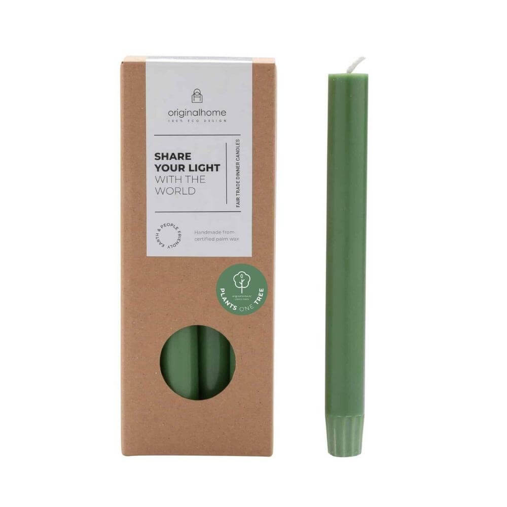 Dinner Candles Matcha – Set of 10